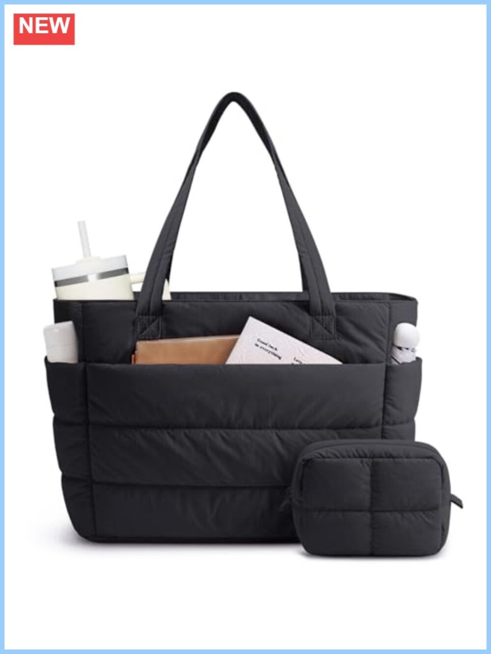 Nylon Puffer Tote Bag Quilted Laptop Work Nurse Teacher 25L